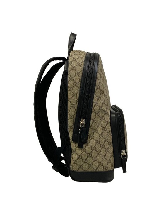 Gucci Backpack GG Supreme Beige Black Leather main image 6
